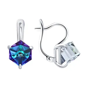 Серьги из серебра с кристаллами