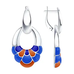 Серьги из серебра с эмалью
