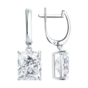 Серьги из серебра с фианитами