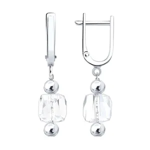 Серьги из серебра со стеклом