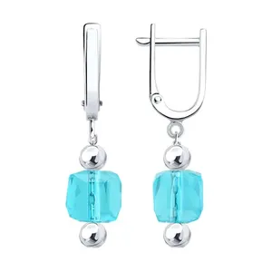 Серьги из серебра со стеклом