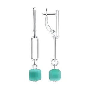 Серьги из серебра со стеклом