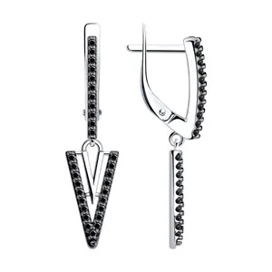 Серьги из серебра с фианитами