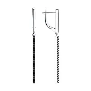 Серьги из серебра с фианитами