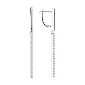 Серьги из серебра с фианитами