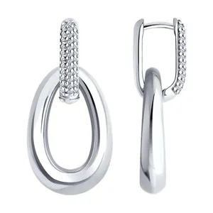 Серьги из серебра с фианитами