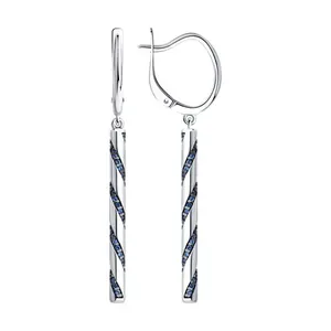 Серьги из серебра с фианитами