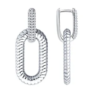 Серьги из серебра с фианитами