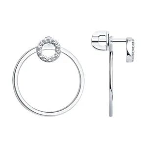 Серьги из серебра с фианитами