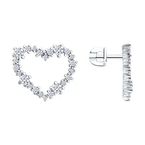 Серьги из серебра с фианитами