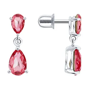 Серьги из серебра с кристаллами