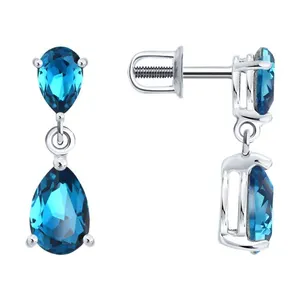 Серьги из серебра с кристаллами