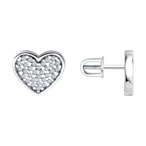 Серьги из серебра с фианитами