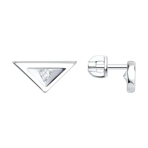 Серьги из серебра с фианитами