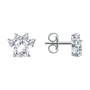 Серьги из серебра с фианитами