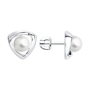 Серьги из серебра с жемчугом