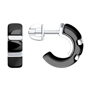 Серьги из серебра с керамическими вставками