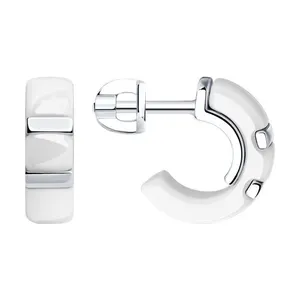 Серьги из серебра с керамическими вставками