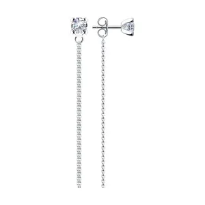 Серьги из серебра с фианитами