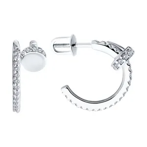 Серьги из серебра с фианитами