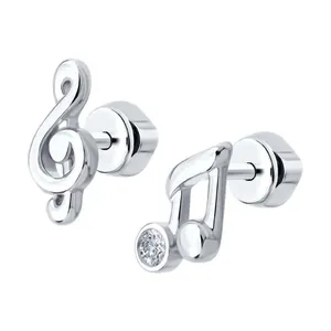 Серьги из серебра с фианитом