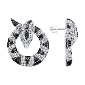 Серьги из серебра с фианитами