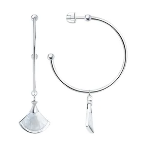 Серьги из серебра с фианитами и эмалью