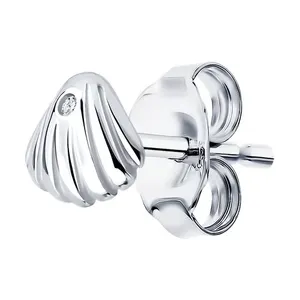 Серьга из серебра с фианитом