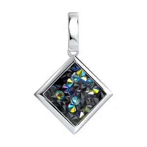 Подвеска из серебра с кристальной тканью