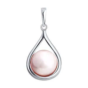 Подвеска из серебра с синтетическим жемчугом