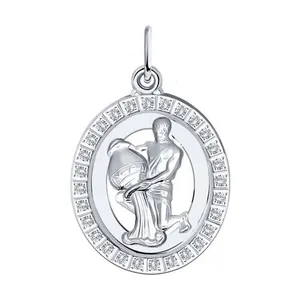 Подвеска из серебра с фианитами