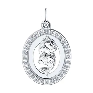 Подвеска из серебра с фианитами