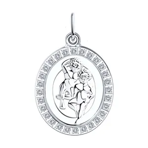 Подвеска из серебра с фианитами