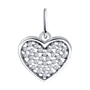 Подвеска из серебра с фианитами