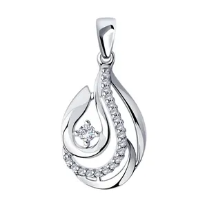 Подвеска из серебра с фианитами