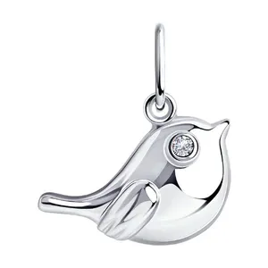 Подвеска из серебра с фианитом