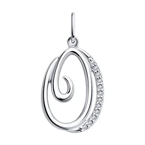 Подвеска из серебра с фианитами
