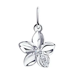 Подвеска из серебра с фианитами