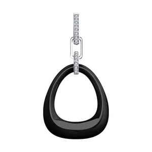 Подвеска из серебра с керамической вставкой и фианитами