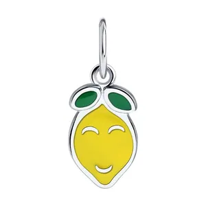 Подвеска из серебра с эмалью Лимон