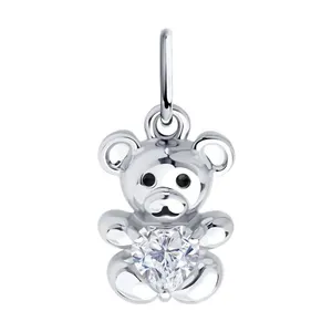 Подвеска из серебра с фианитом