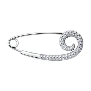 Брошь из серебра с фианитами