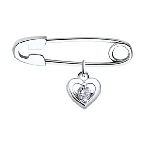 Брошь из серебра с фианитом