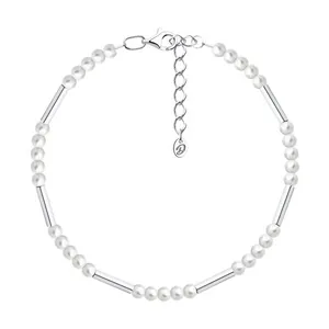Браслет из серебра с синтетическим жемчугом