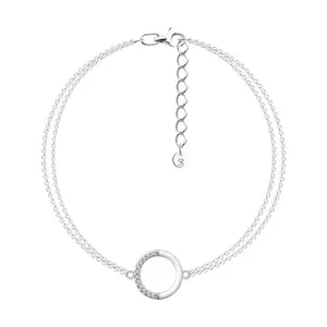 Браслет из серебра с фианитами и эмалью