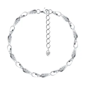 Браслет из серебра с фианитами