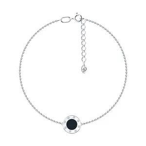 Браслет из серебра с фианитами и эмалью