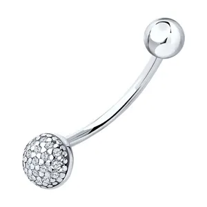 Пирсинг из серебра с фианитами