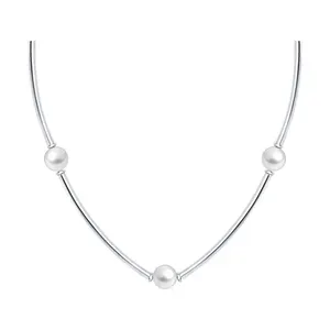 Колье из серебра с синтетическим жемчугом