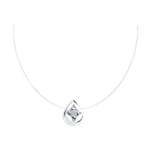 Колье на леске из серебра с фианитом